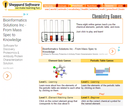 sheppardsoftware - chemistry